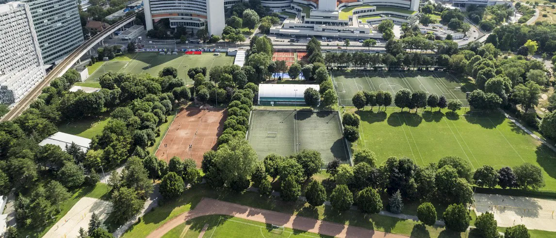 Sportcenter Donaucity Luftaufnahme